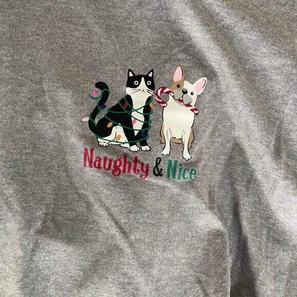 NEW 2Pc XL 16-18 Women's Christmas Cats & Dogs Pajama Set - Picture 3 of 5